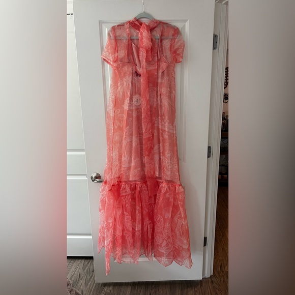 NWT STAUD Calluna Dress Cherry Blossom Ivory Toile Maxi Gown Size Small - Picture 4 of 6